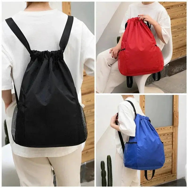 Sports Drawstring Backpack Large Capacity Gym Swim Bag
