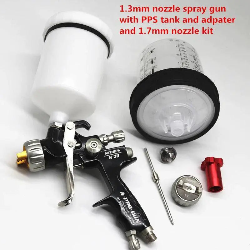 Professional Spray Gun With 1.3 And 1.7mm Nozzles 600cc Tank