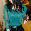 Spring Summer Sheer Mesh Blouse Elegant See-Through Shirt