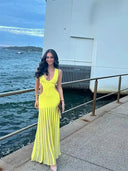 Elegant Hollow Maxi Dress for Spring