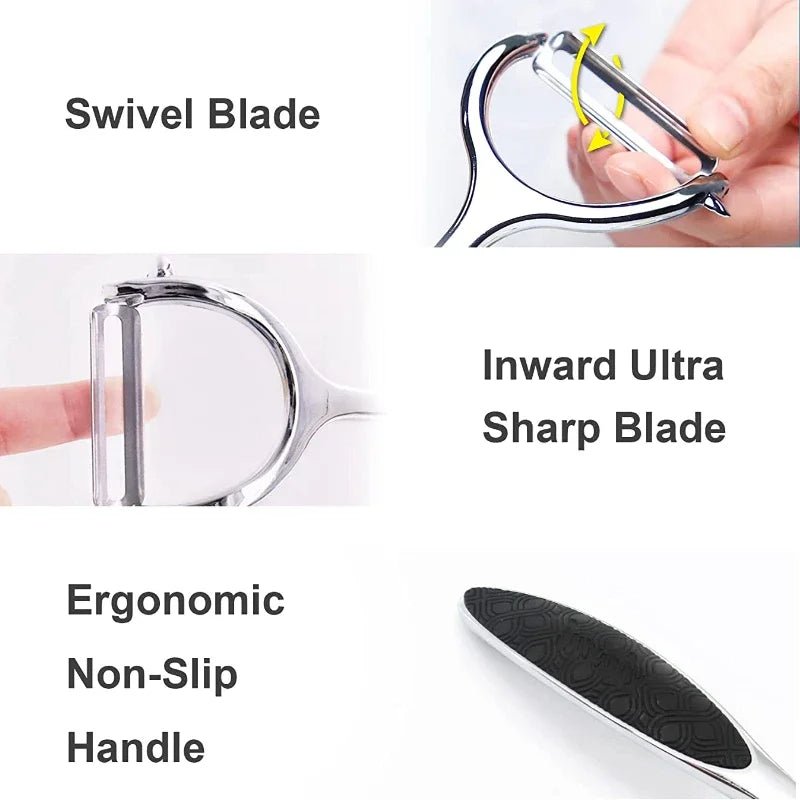 Stainless Steel 3 Blade Vegetable Peeler And Grater All In One Kitchen Tool Plus