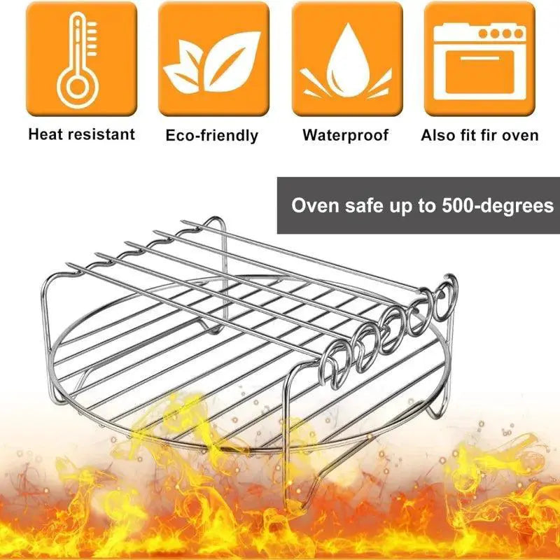 Stainless Steel Air Fryer Rack For Bbq Bread Grilling