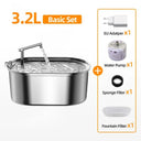 Stainless Steel Automatic Cat Water Fountain for Cats Dogs