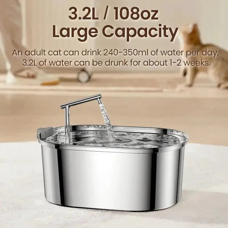 Stainless Steel Automatic Water Fountain For Cats And Dogs