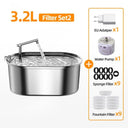 Stainless Steel Automatic Cat Water Fountain for Cats Dogs