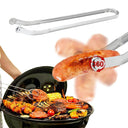 Stainless Steel BBQ Sausage Turning Tongs Long Handle Utensils