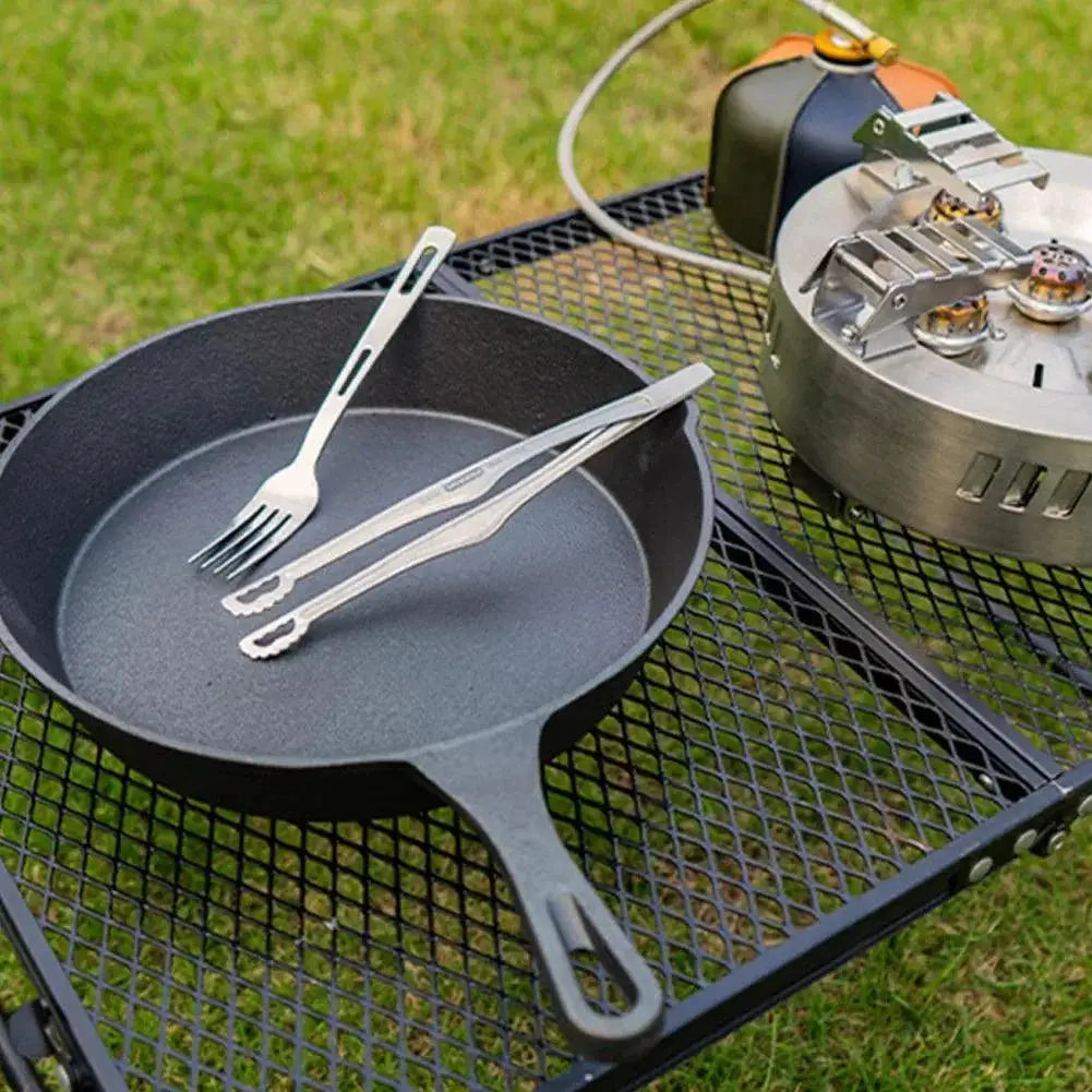 Ultralight Stainless Steel Camping BBQ Tongs For Grilling