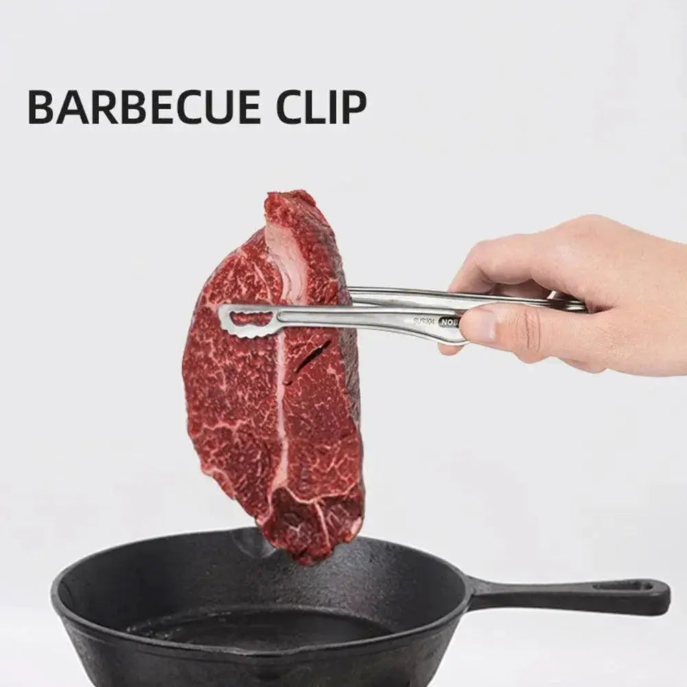 Ultralight Stainless Steel Camping BBQ Tongs For Grilling