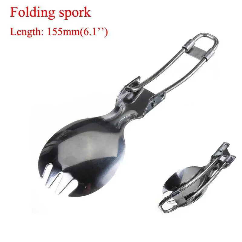 Stainless Steel Camping Utensil Set Folding Cutlery