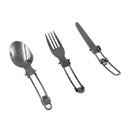 Stainless Steel Camping Utensil Set Folding Cutlery Combo