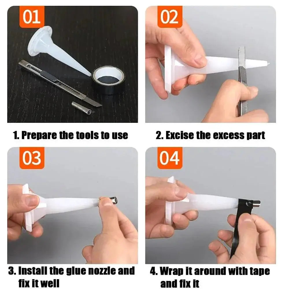 Stainless Steel Caulk Nozzle Applicator For Bathroom Sink