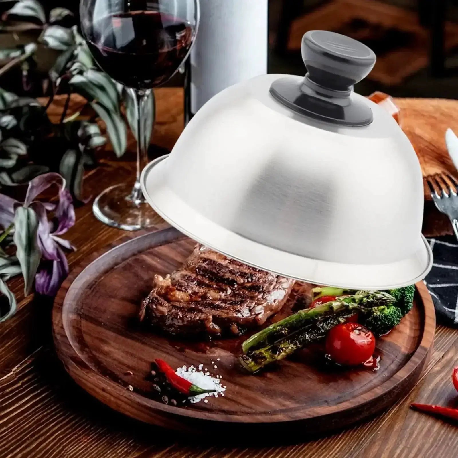 Stainless Steel Cheese Melting Dome For Grilling And Basting