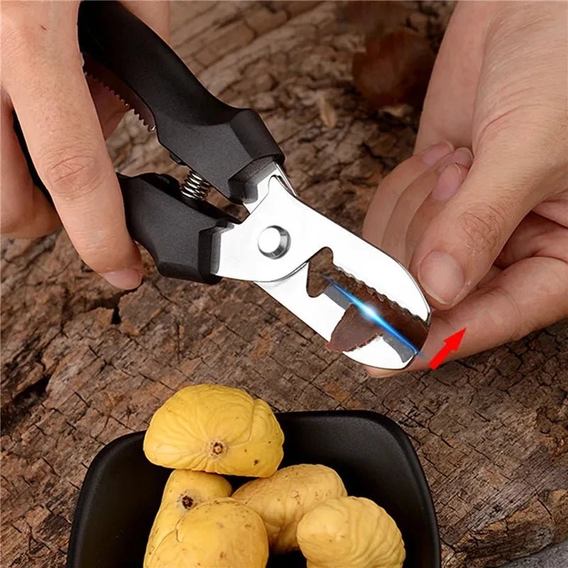 Stainless Steel Chestnut Scissors Peeler Nut Cracker Kitchen Tool All In One Kit