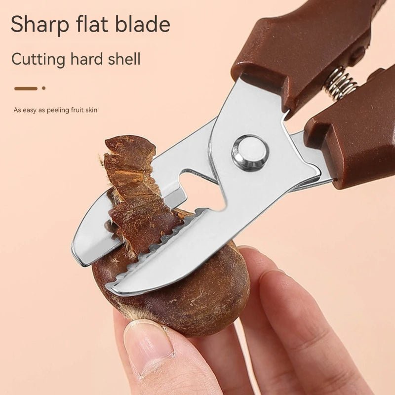 Stainless Steel Chestnut Scissors Peeler Nut Cracker Kitchen Tool All In One Kit