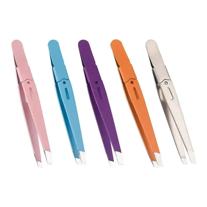 Stainless Steel Colorful Eyebrow Tweezer Precision Tool Set