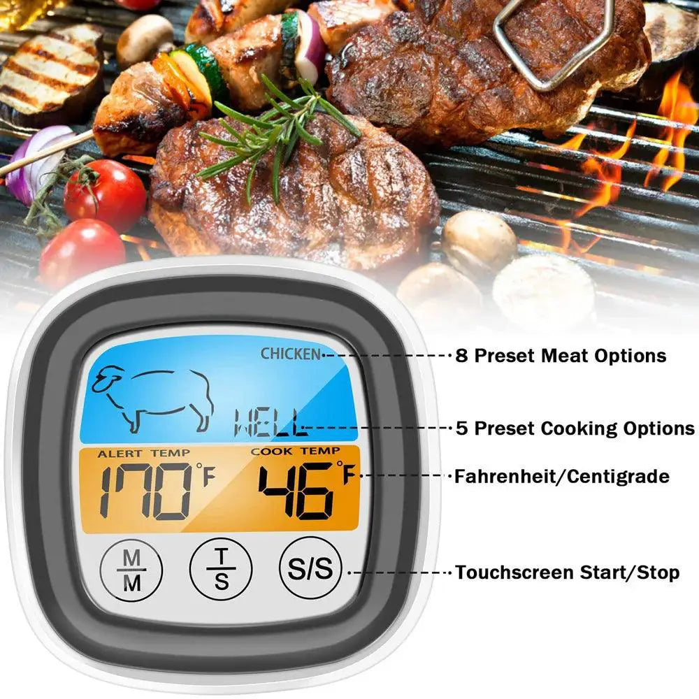 Stainless Steel Digital Meat Thermometer With Probe For BBQ