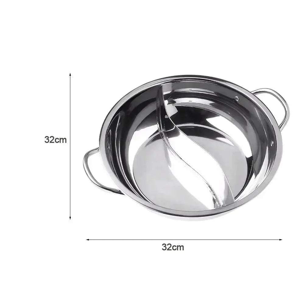 Stainless Steel Divided Hot Pot Cooker for Induction Stoves