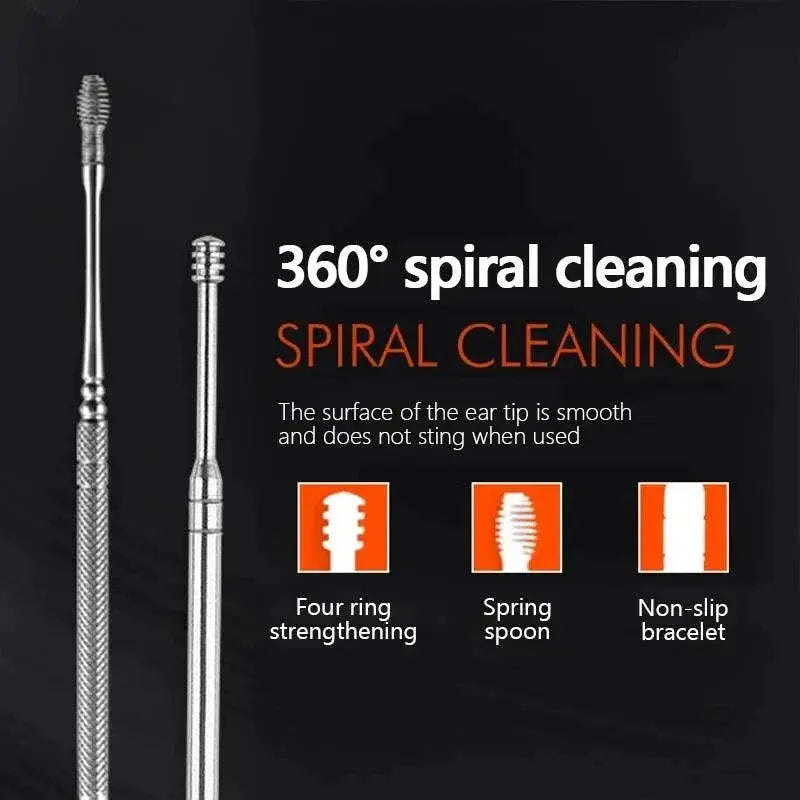 Stainless Steel Ear Cleaning Kit For Gentle Spiral Care