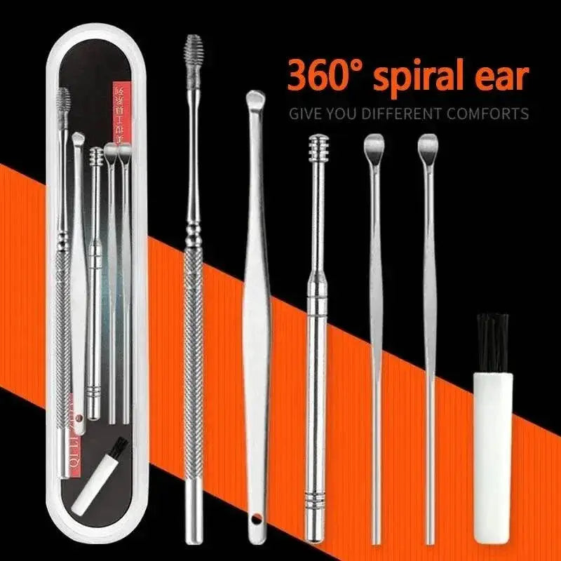 Stainless Steel Ear Cleaning Kit For Gentle Spiral Care