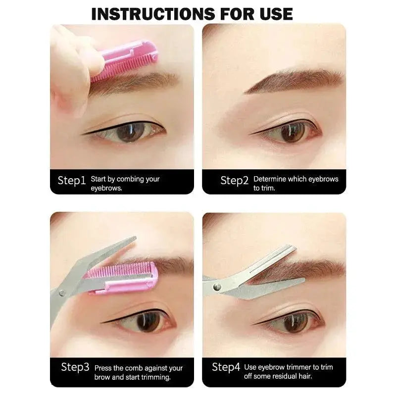 Stainless Steel Eyebrow Trimmer Scissor Beauty Tool