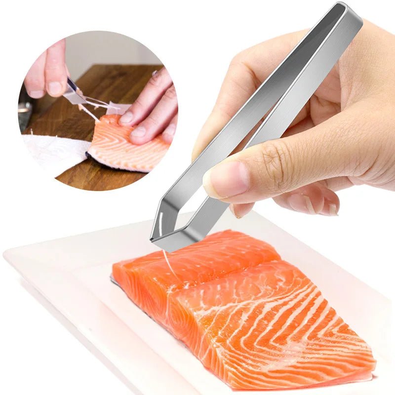 Stainless Steel Hair Puller Fish Bone Tweezers Eco Friendly KitchenTool Deboning