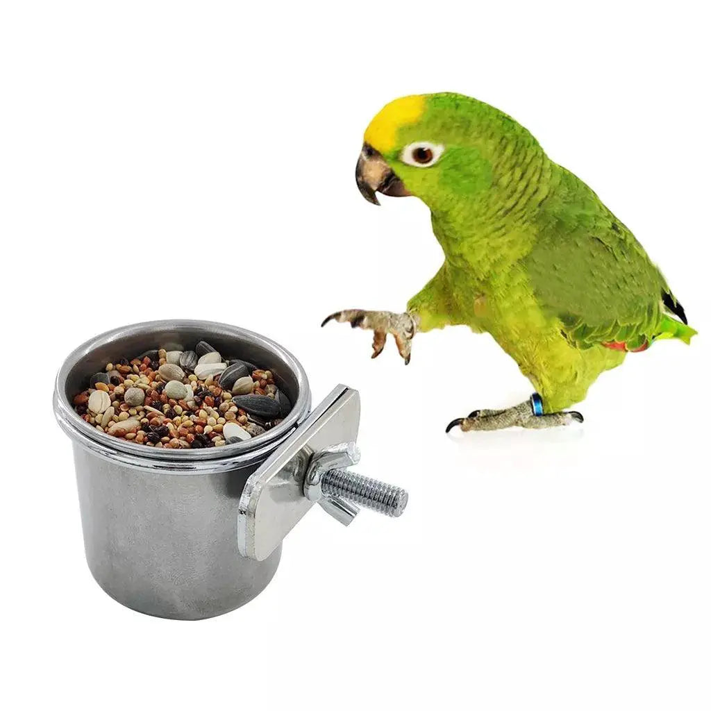Stainless Steel Hanging Bird Feeder For Parakeet Lovebird