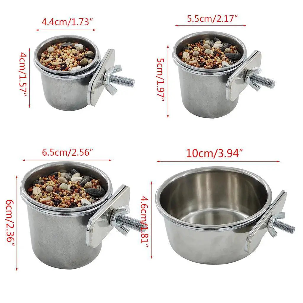 Stainless Steel Hanging Bird Feeder For Parakeet Lovebird