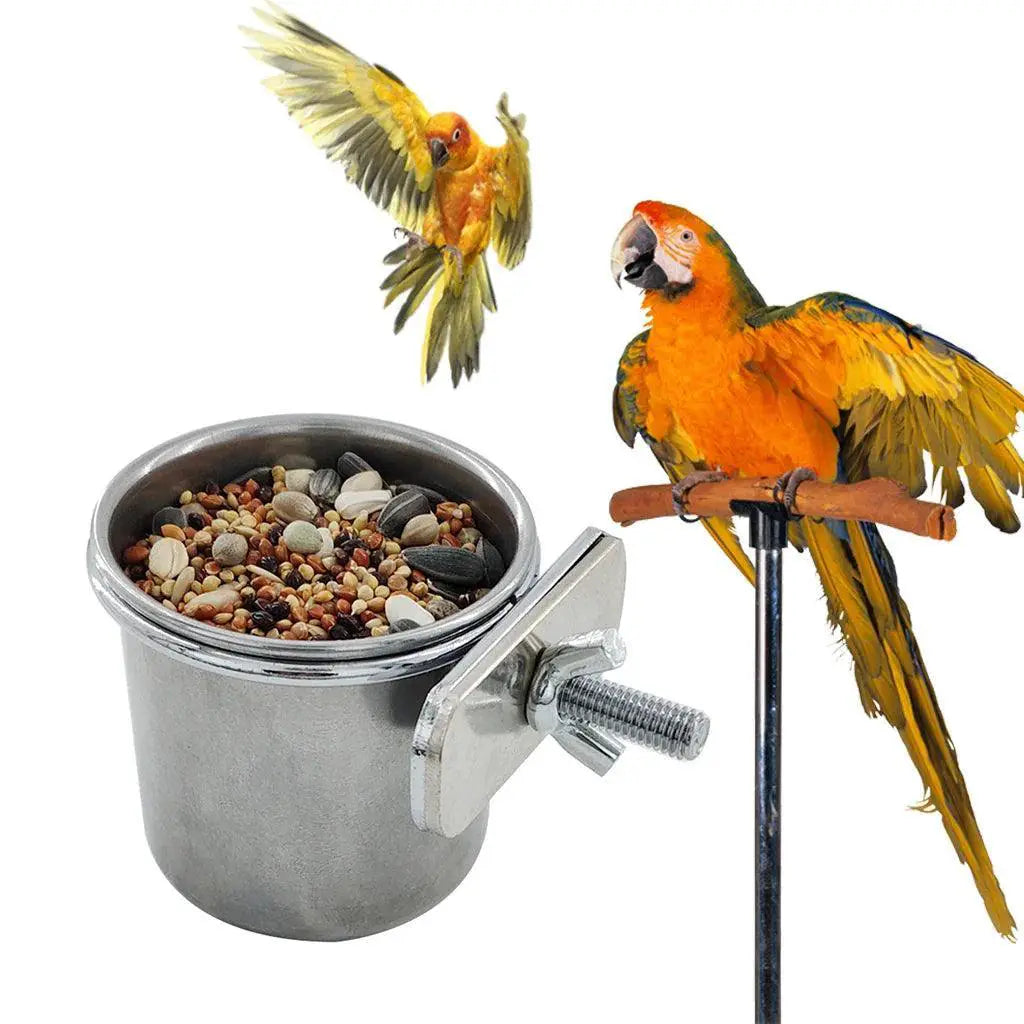 Stainless Steel Hanging Bird Feeder For Parakeet Lovebird
