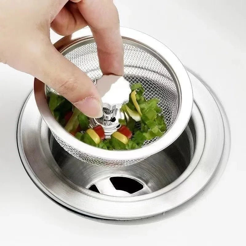 Stainless Steel Kitchen And Bathroom Sink Filter Strainer Hair Drain Basket Mesh