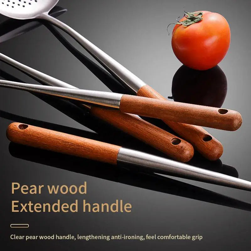 Stainless Steel Long Handle Wok Spatula Slotted Turner