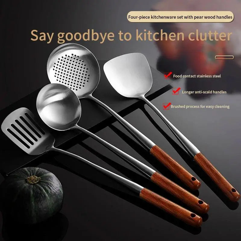 Stainless Steel Long Handle Wok Spatula Slotted Turner