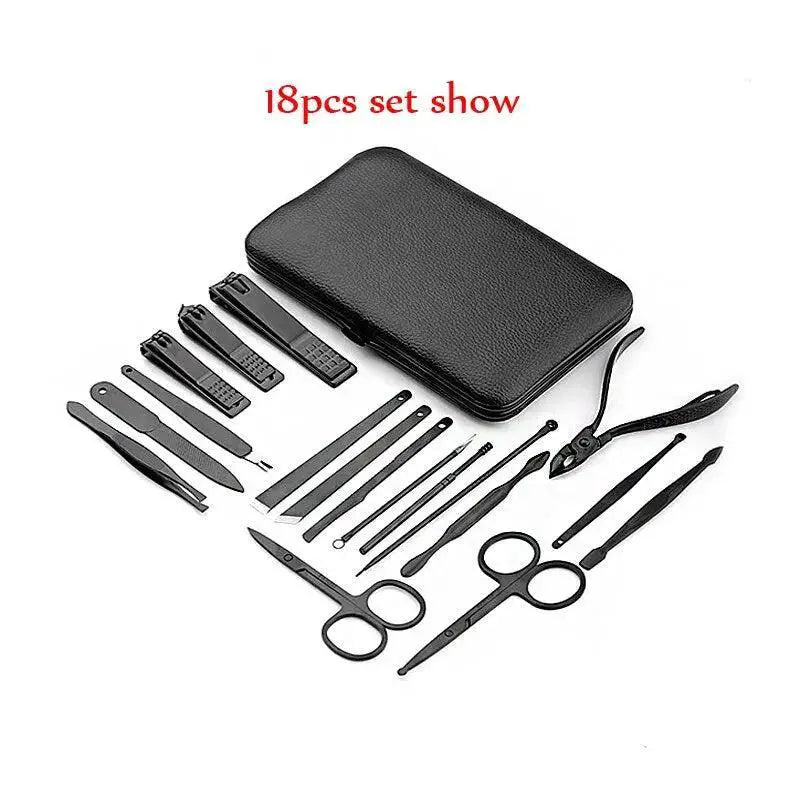 Stainless Steel Manicure And Pedicure Kit 18 Piece Set