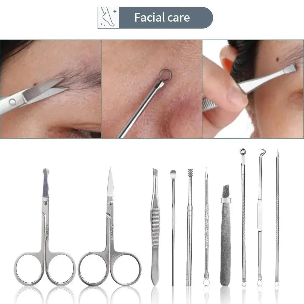 Stainless Steel Manicure Pedicure Kit Eco Friendly Storage
