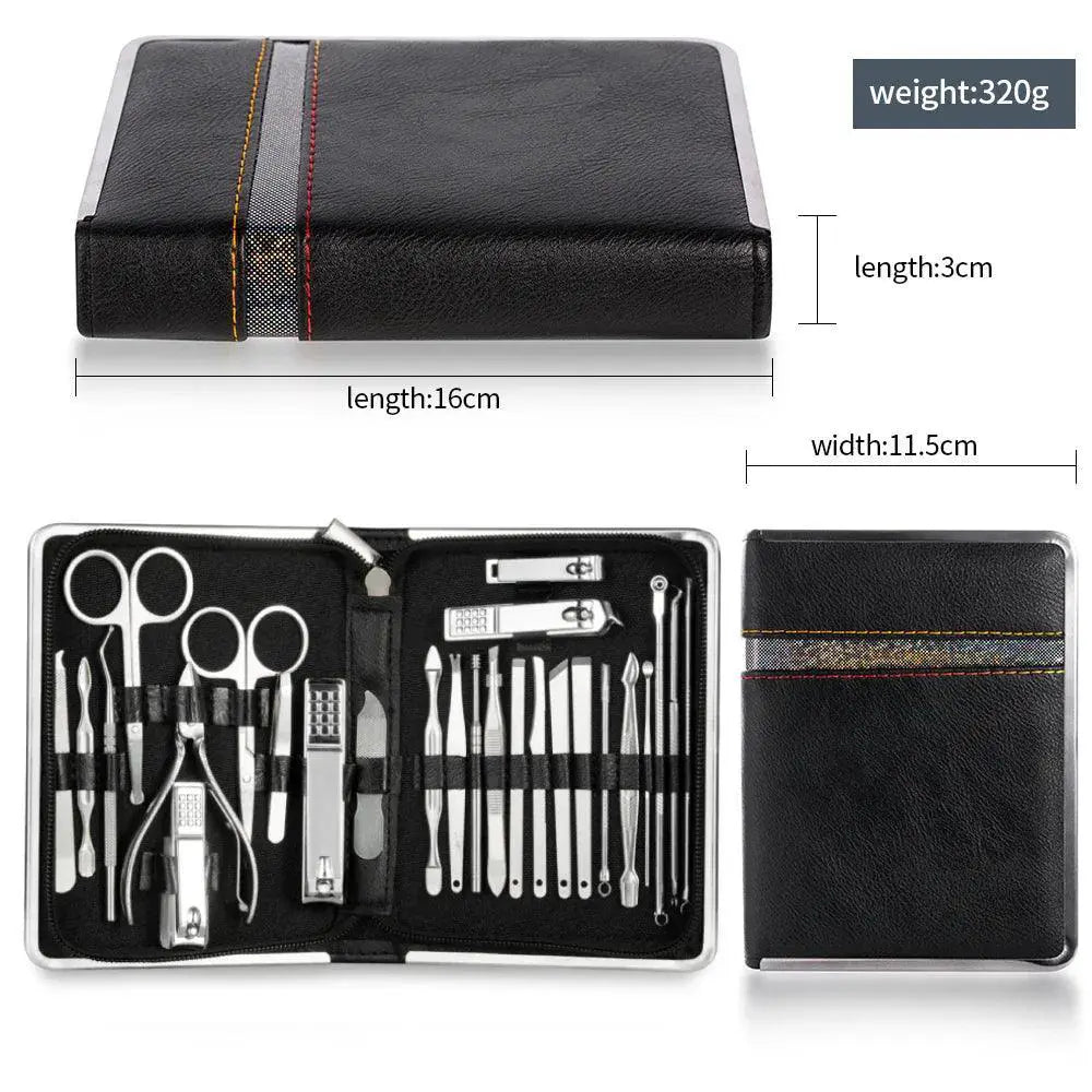 Stainless Steel Manicure Pedicure Kit Eco Friendly Storage