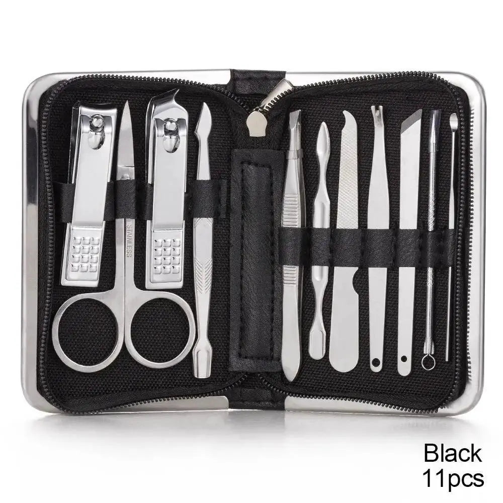 Stainless Steel Manicure Pedicure Kit Eco Friendly Storage