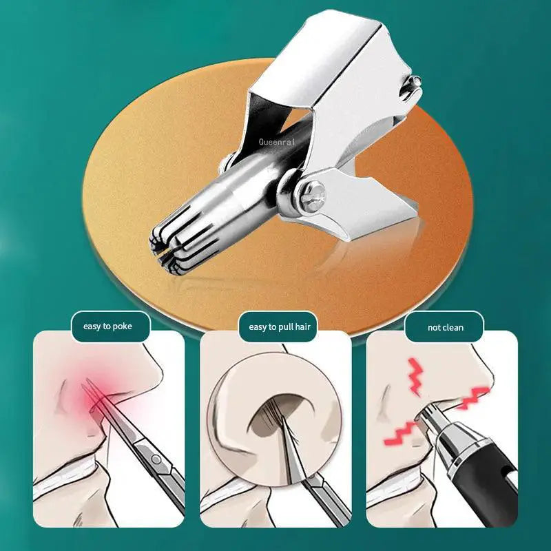 Stainless Steel Manual Nose And Ear Trimmer For Men Grooming