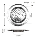 Stainless Steel Mesh Kitchen Sink Filter Strainer Bathroom Drain Screen