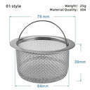 Stainless Steel Mesh Kitchen Sink Filter Strainer Bathroom Drain Screen