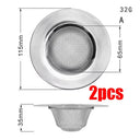 Stainless Steel Mesh Kitchen Sink Filter Strainer Bathroom Drain Screen