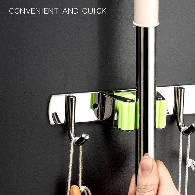 Stainless Steel Mop Holder Efficient Tool Storage Solutions