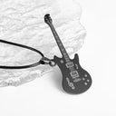 Stainless Steel Music Guitar Pendant Necklace for Men Ladies