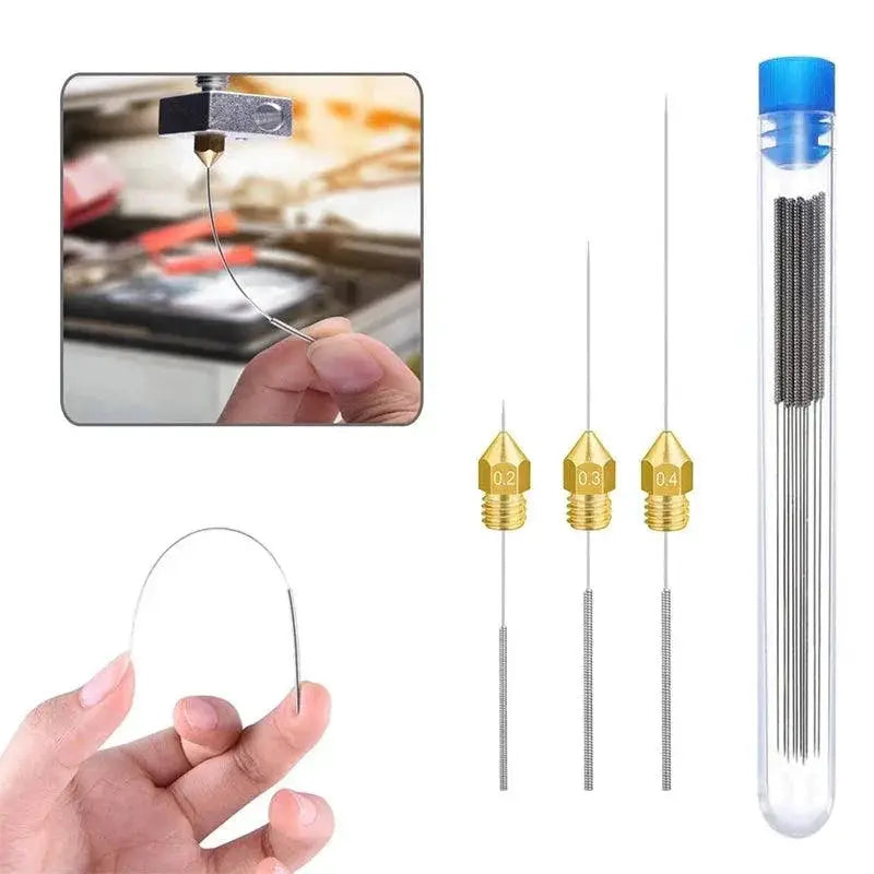 Stainless Steel Nozzle Cleaning Needles Set For 3D Prints