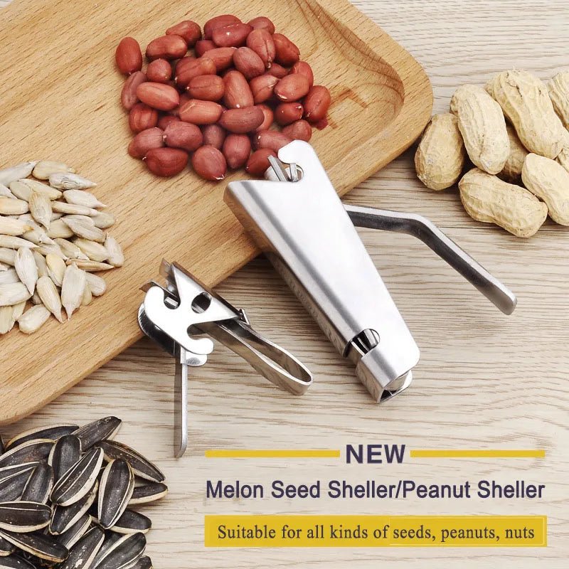 Stainless Steel Nutcracker Seed Peeler Dual Heads Kitchen Tool For Melon Peanuts