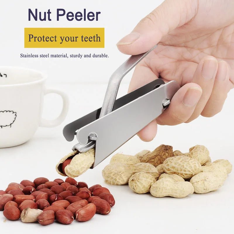 Stainless Steel Nutcracker Seed Peeler Dual Heads Kitchen Tool For Melon Peanuts