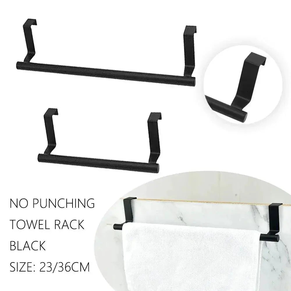 Stainless Steel Over Door Towel Bar Space Saving Organizer