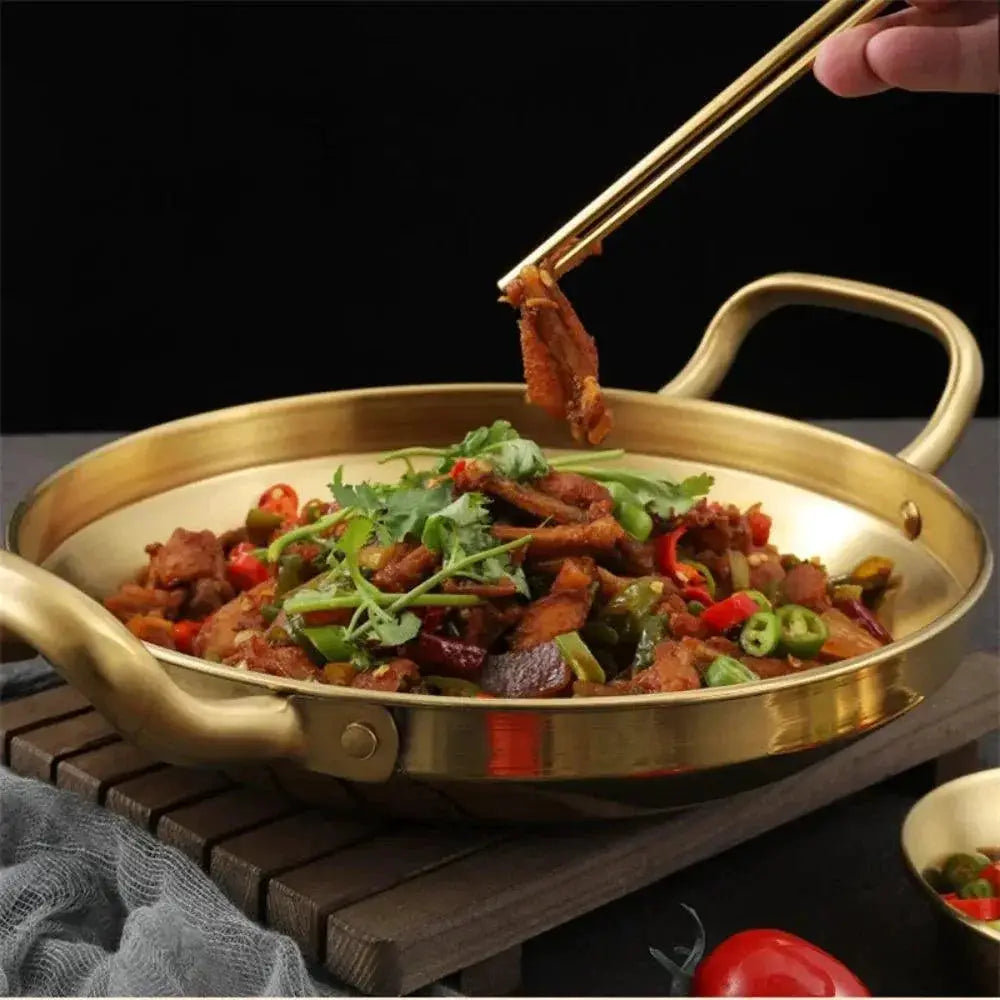 Stainless Steel Paella Pan for Seafood and Rice Cooking