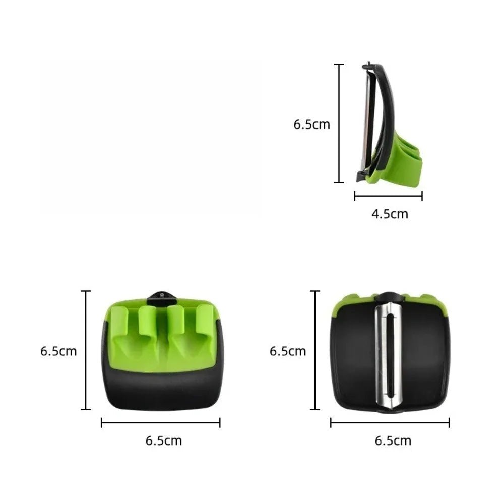 Stainless Steel Peeler With Non Slip Grip Black Greenish For Kitchen And Camping