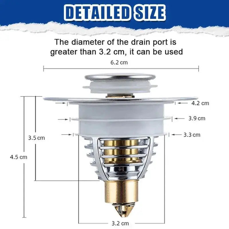 Stainless Steel Pop Up Sink Strainer Hair Catcher Stopper