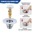 Stainless Steel Pop-Up Sink Strainer Hair Catcher Stopper