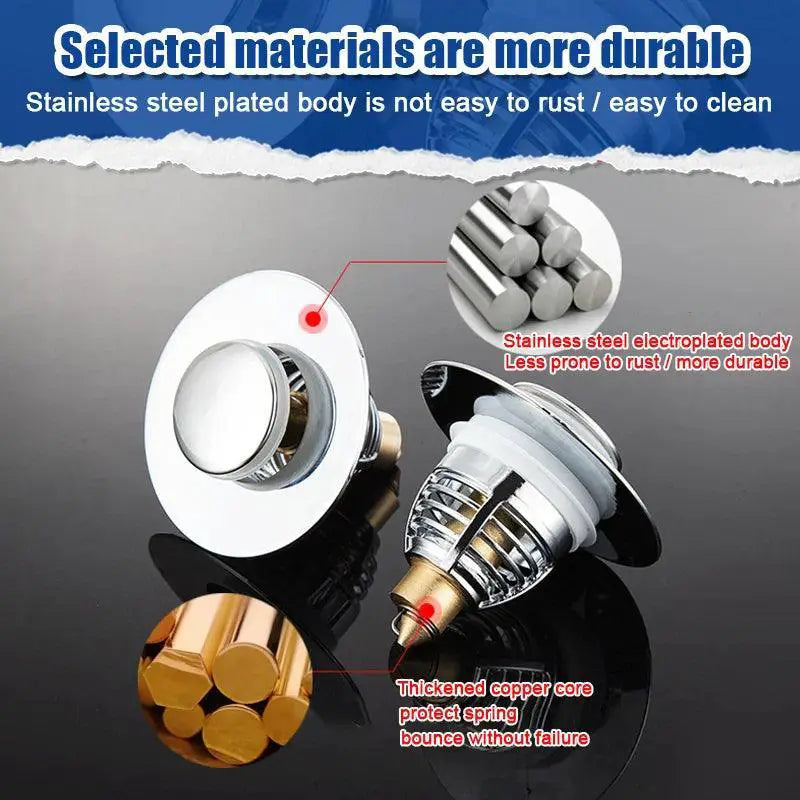 Stainless Steel Pop Up Sink Strainer Hair Catcher Stopper
